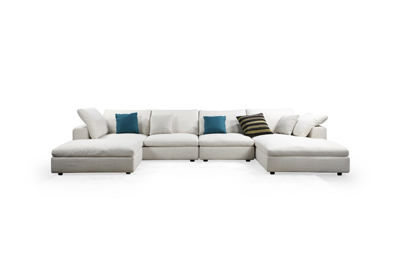 頭層真皮沙發（fā）大戶（hù）型客廳（tīng）現代奶油風三人（rén）直排沙發